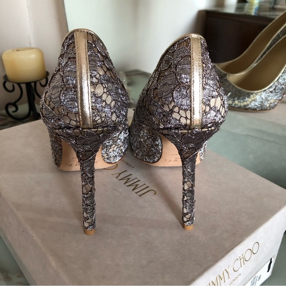 Jimmy Choo Romy 100 Satin Lace Court Shoes Stiletto Heels Women's Size 36 - Picture 12 of 14